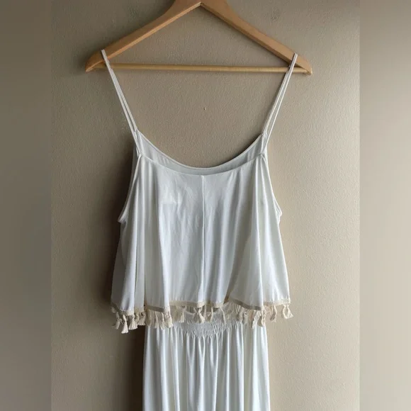 New Tbagslosangeles Women White Maxi Long Dress Size Medium - Picture 7 of 14